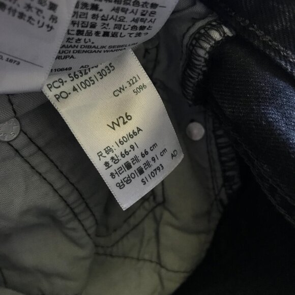 Levi's 501 Cut Off Denim Shorts Womens 24 Black Button Fly High Rise Raw Hem - Picture 11 of 13